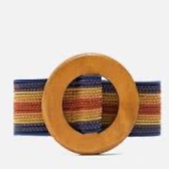 Zara colorful belt with wood buckle. Size 80 - Picture 5 of 13